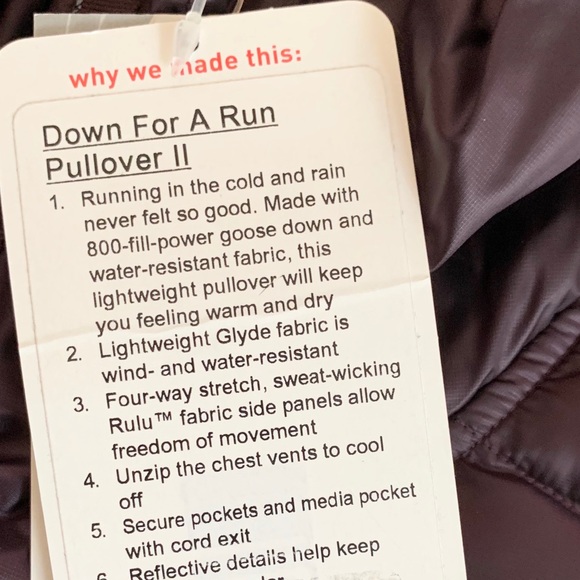 Black cherry lululemon down for a run pullover II - Picture 2 of 4